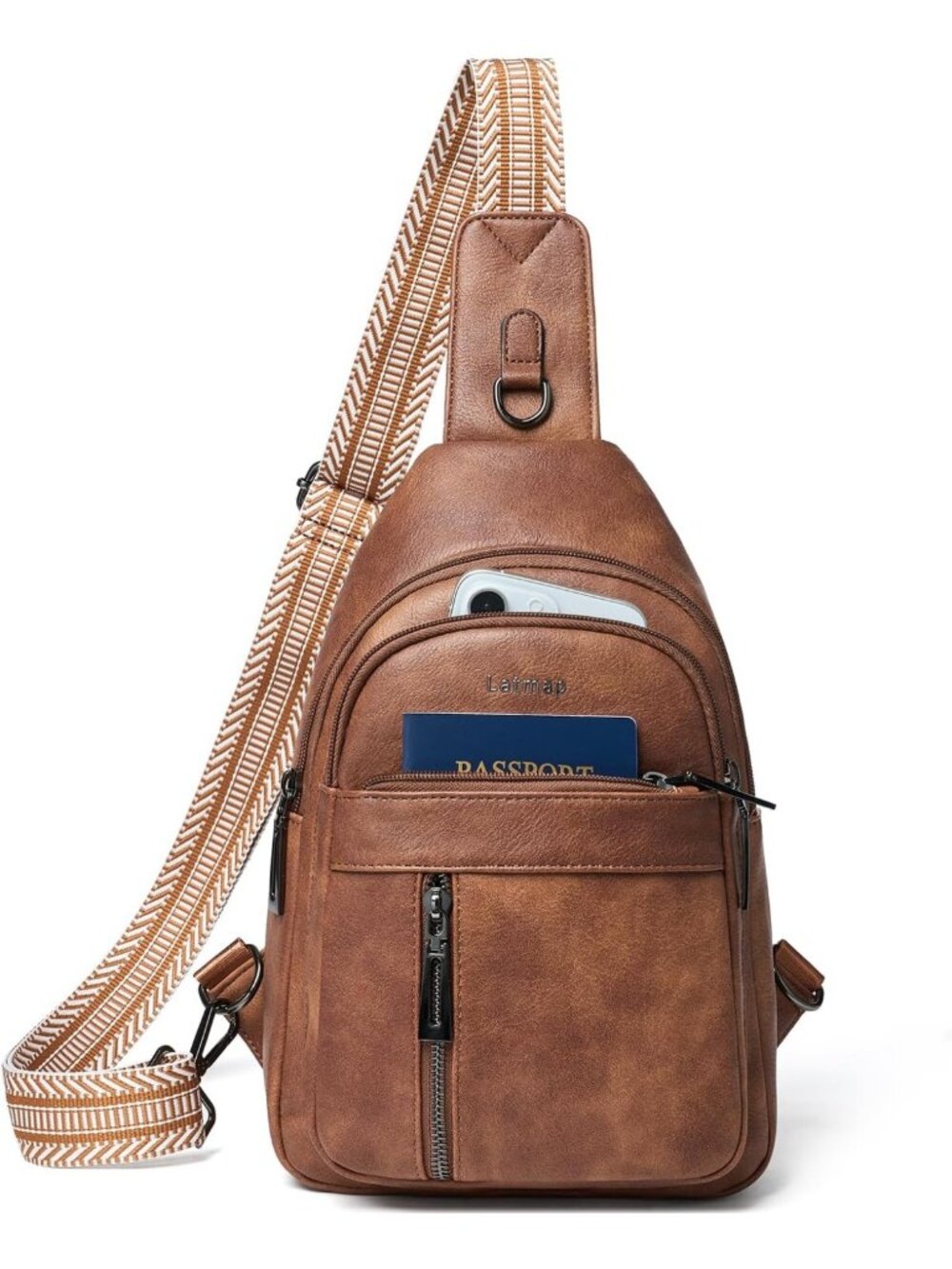 Stylish 7L Sling Bag for Travel, Crossbody Chest Pack, Fanny Pack, PU Leather